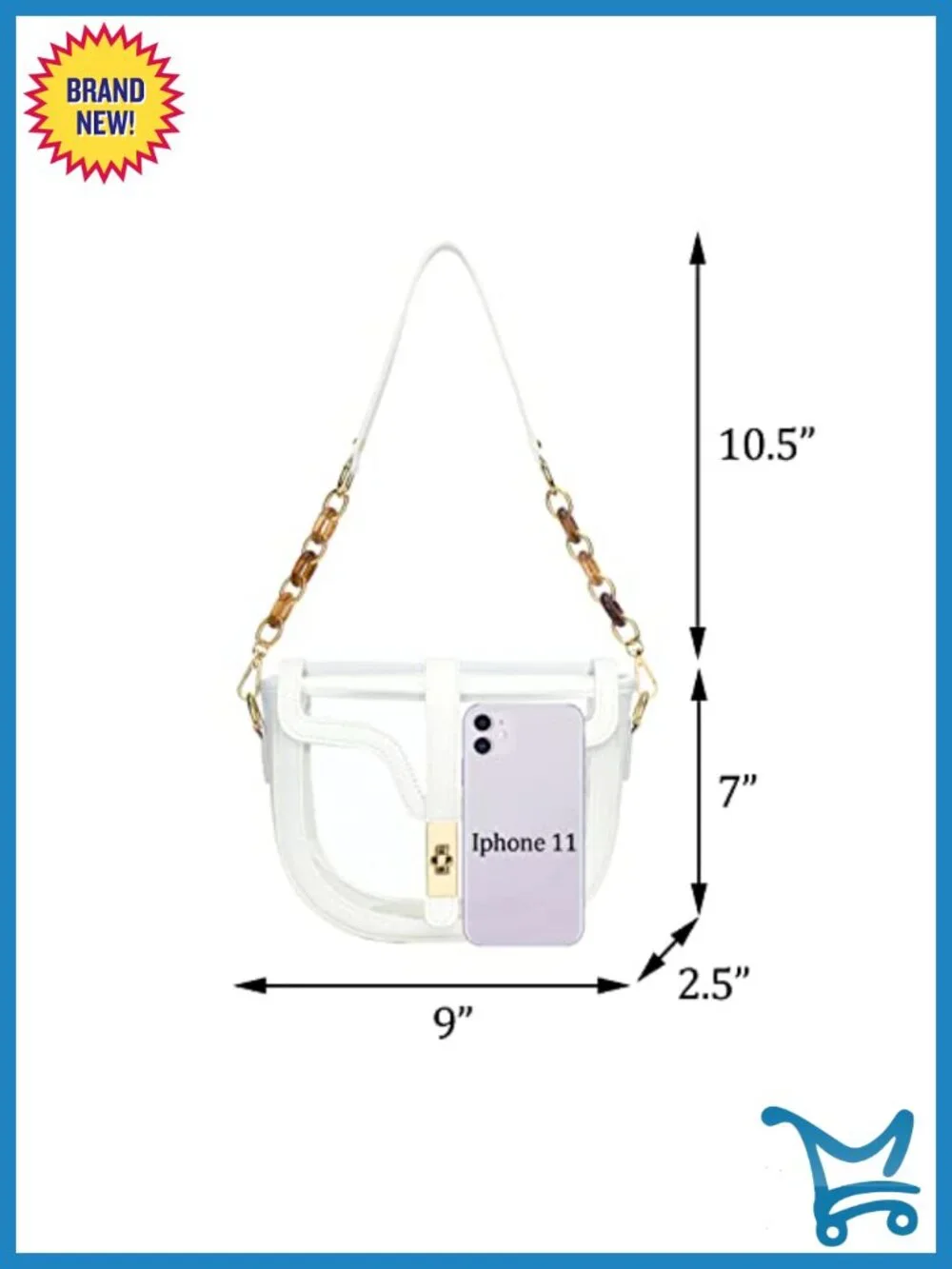 Clear Crossbody Purse Stadium Approved Transparent PVC Vegan Leather Shoulder